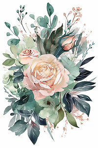玫瑰水粉背景图片