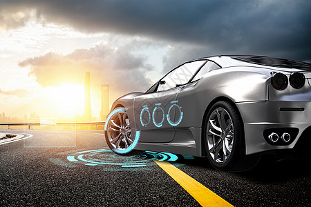 新能源创意科技汽车背景图片