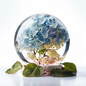 水晶球里的花朵图片