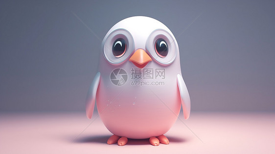 3D可爱小企鹅图片