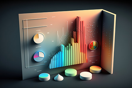 彩色柱状图电子表格高清图片