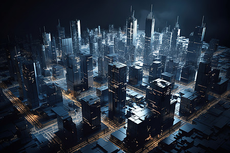 现代商业建筑模型背景图片