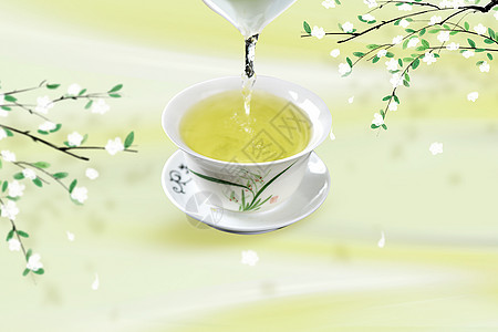 品茶写实春茶背景设计图片