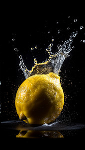 柠檬在水中的产品图片