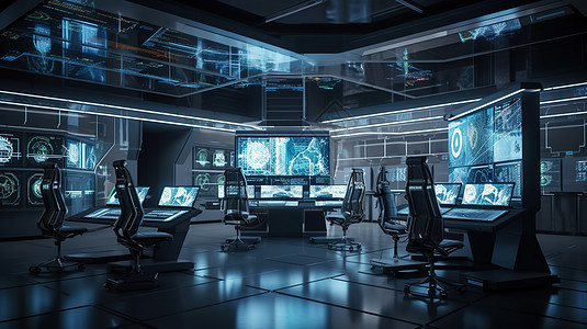 未来中央控制室概念图片