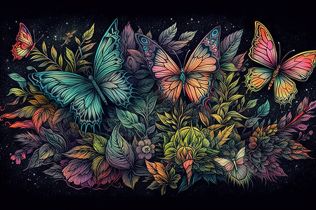 彩色丛林蝴蝶图片
