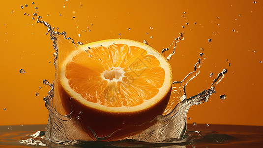 橙子液体飞溅图片