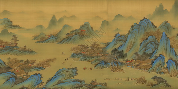 国画风景水墨山水画插画