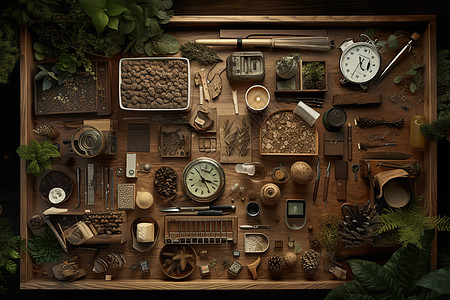 木制柜里的繁多工具数字意思图片