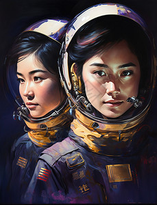 2个宇航员插图图片