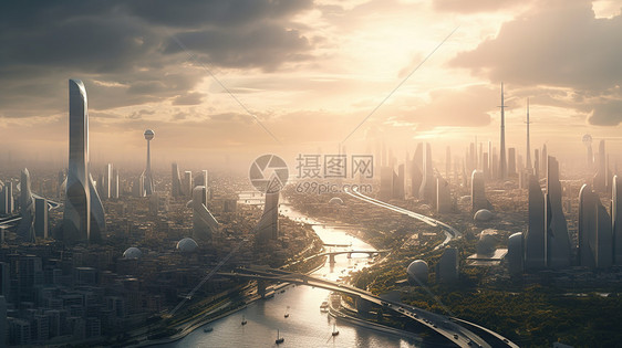 未来科幻城市街景图片