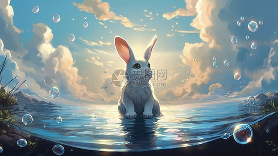 兔子水彩画图片