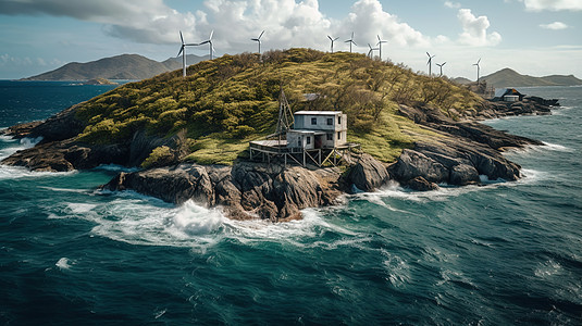 岛屿风力发电图片
