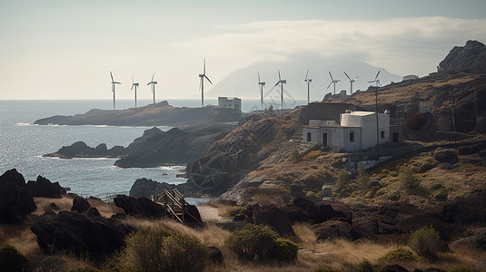 岛屿风力发电机图片