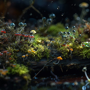 树林中小蘑菇图片高清图片