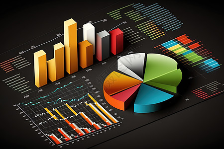3D立体图表背景图片