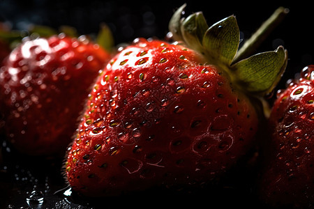 草莓特写背景图片
