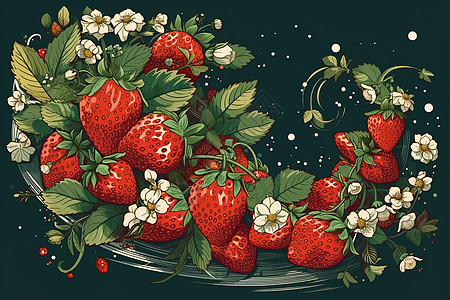 草莓图背景图片