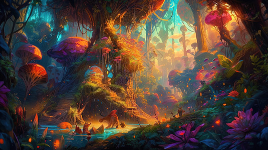 梦幻丛林背景图片