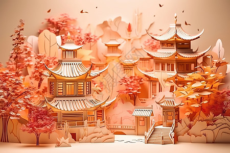 中国风剪纸背景图片
