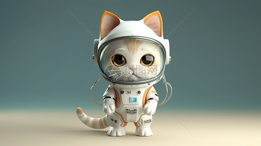 猫咪宇航员背景图片
