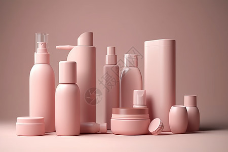 粉色护肤品瓶子图片
