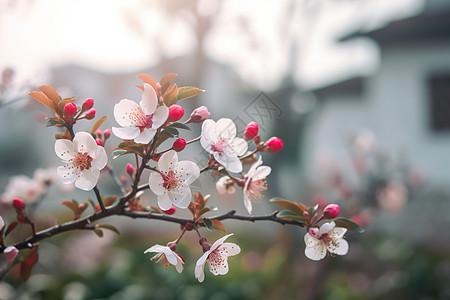 白色杜鹃花春天盛开的桃花背景