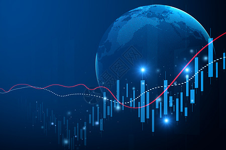 蓝色创意全球股市背景图片
