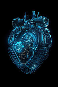 电子科技机械心脏背景图片