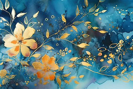 蓝色唯美花卉壁纸图片