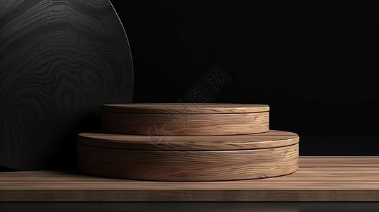 木制品装饰黑色背景背景图片