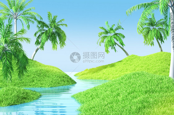 夏季椰树场景图片