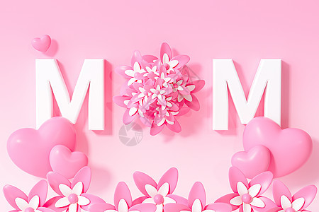 粉红色母亲节主题场景图片