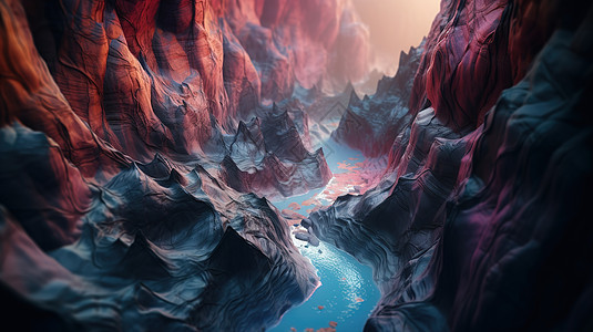 彩色山峰岩石背景图片