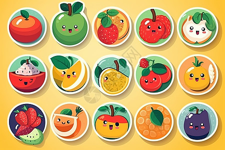 水果合集水果图标插画