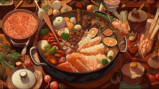 海鲜锅背景图片