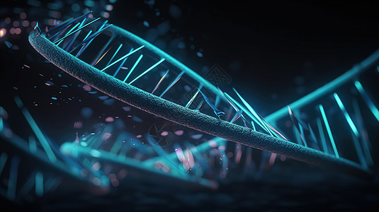 3D蓝色DNA绘画图片
