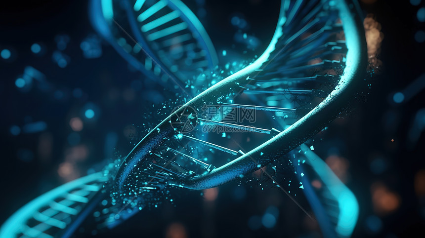 蓝色DNA3D模型图片