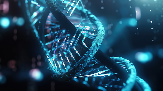 蓝色抽象DNA3D模型图片