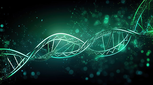 3D绿色DNA图片