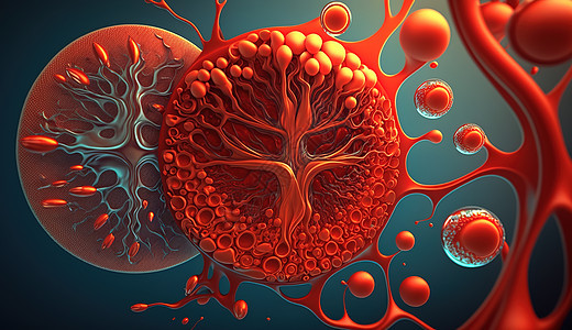 3D抽象病变红细胞图片