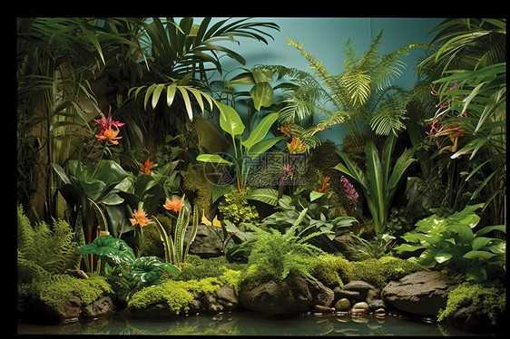 丛林中的热带植物图片