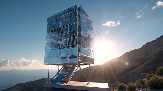 太阳能组成的太阳能建筑图片