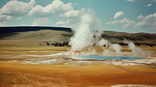 高温火山温泉水图片