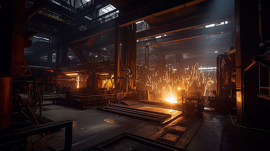 钢铁厂冶金场景图片