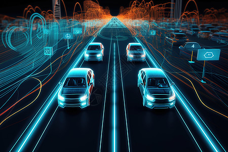 智能未来汽车交通概念图图片