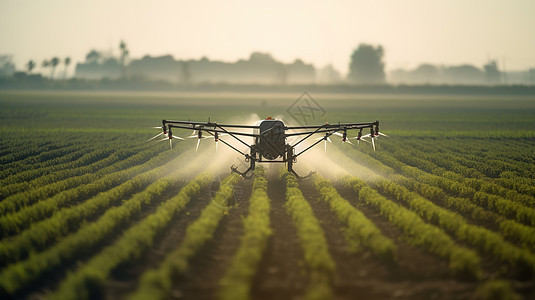 无人机喷洒农药场景图片