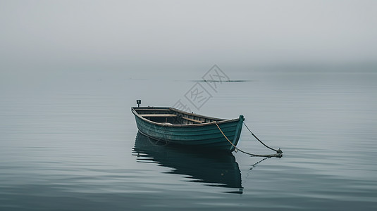 湖面上的小船图片