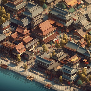 中国古代城镇模型图片