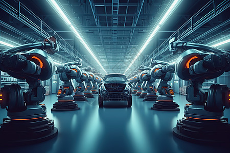 科技汽车厂人工智能自动化图片